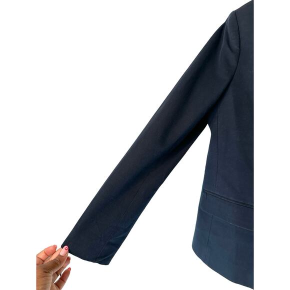 J.Crew Blazer‎ Women's Navy Blue Bi-Stretch Cotton Blend Preppy Academia Size 4 - Picture 7 of 12